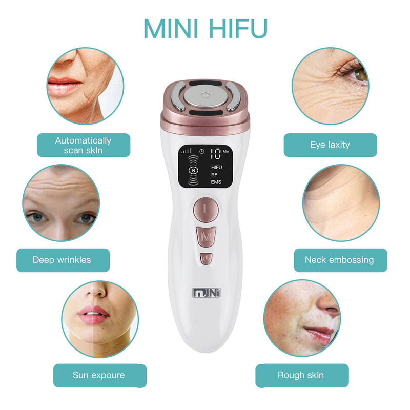 Hifu Máquina para Rosto Portátil Antienvelhecimento Mini Dispositivo Facial Hifu Aquecido Pro HIFU Máquina Facial Feminina Pescoço Queixo Olhos.