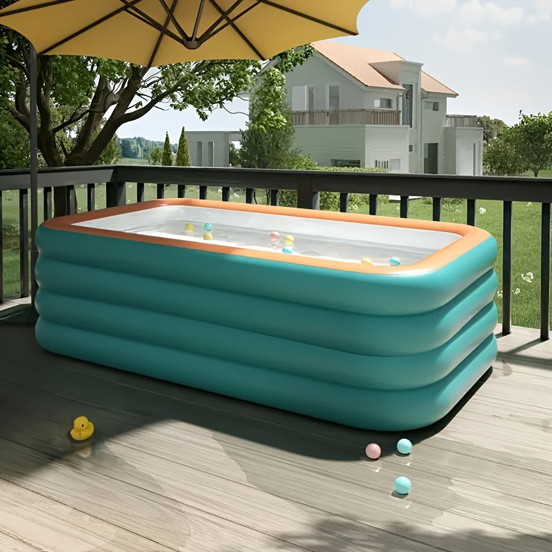 Piscina inflável - perfeita para diversão em família no verão, banho de animais de estimação e festas aquáticas ao ar livre - feita de material de PVC durável com vários acessórios incluídos, piscina inflável adequada para todas as 4 estações