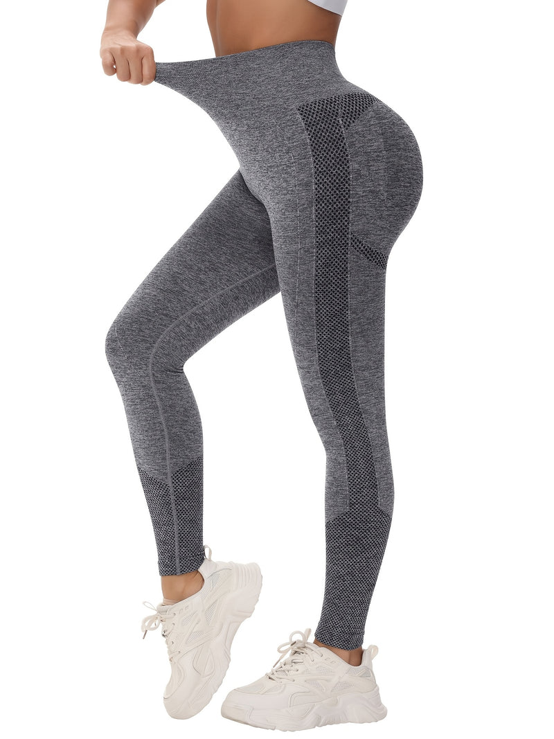 Kit Com 4 Leggings de Treino e Ioga  sem Costura de Cintura alta - Calças de Ginástica Ultraelásticas, que Absorvem a Umidade e Elásticas em 4 Direções com Cós Largo, Estilo Esportivo, Confortáveis e Respiráveis para TreinoS, Exercícios e uso Diário