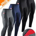 Kit 4 Peças Leggings de Compressão de Cintura Alta Masculina com Bolso para Celular - Mistura de Poliéster Respirável e que Absorve a Umidade para Qualquer Tipo de treino,  Inclui cor sólida, tecido respirável, Uso para Todas as Estações