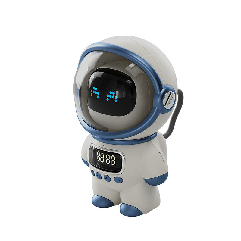 Mini Inteligente Astronauta Bluetooth Speaker, Caixa De Som, Estéreo Portátil, AI Interactive Audio, Despertador, Suporte TF, FM, Relógio De Mesa