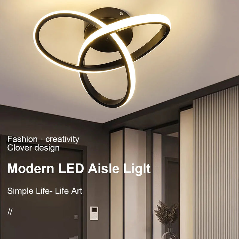 Moderno LED Luz de Teto 2 Anéis Design Criativo, Lâmpada de Teto Luminárias Internas