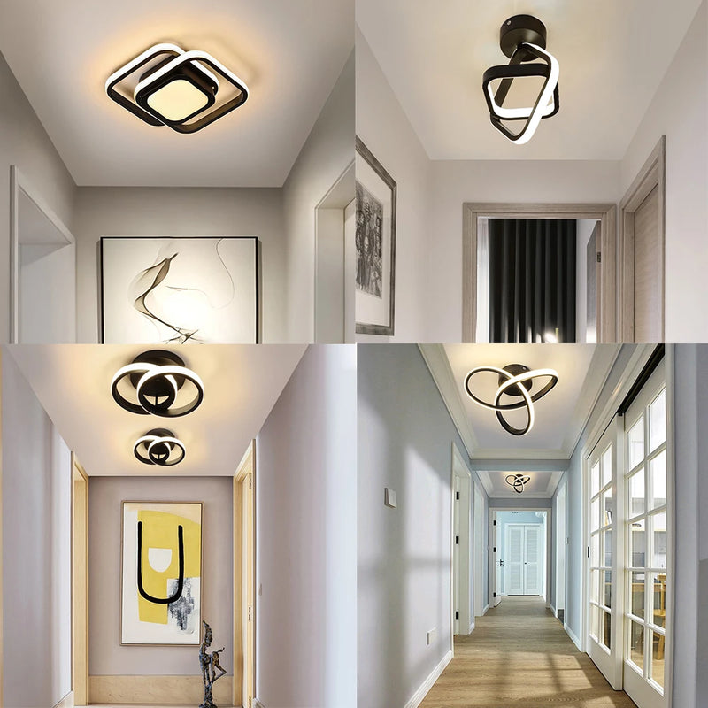 Moderno LED Luz de Teto 2 Anéis Design Criativo, Lâmpada de Teto Luminárias Internas