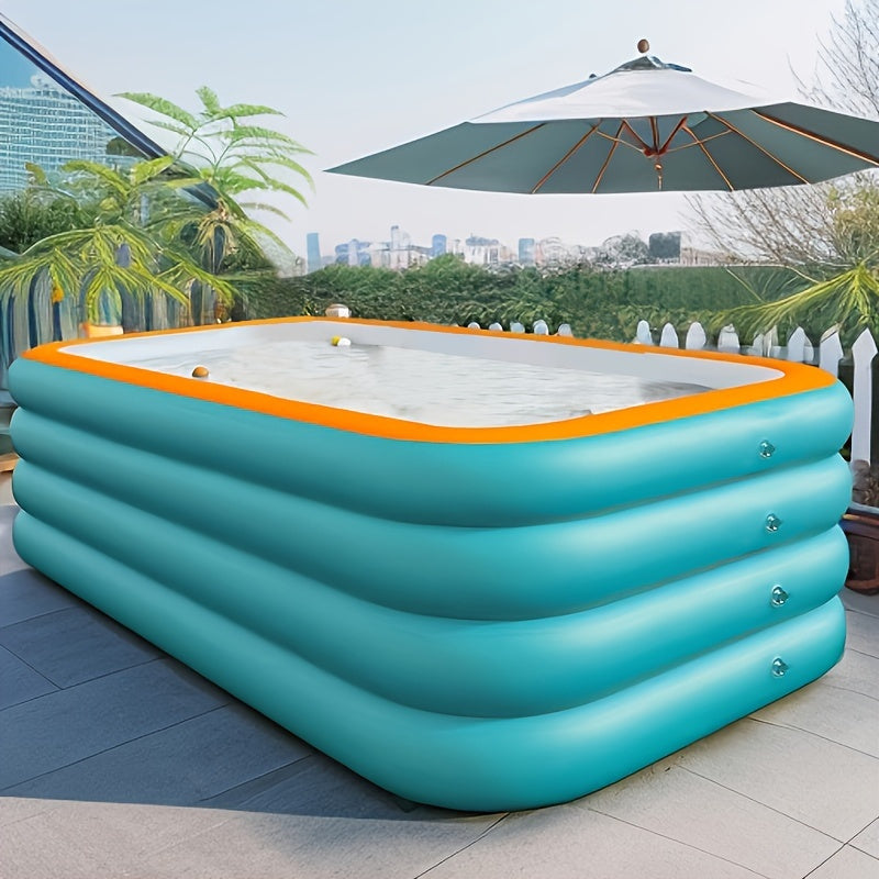 Piscina inflável - perfeita para diversão em família no verão, banho de animais de estimação e festas aquáticas ao ar livre - feita de material de PVC durável com vários acessórios incluídos, piscina inflável adequada para todas as 4 estações