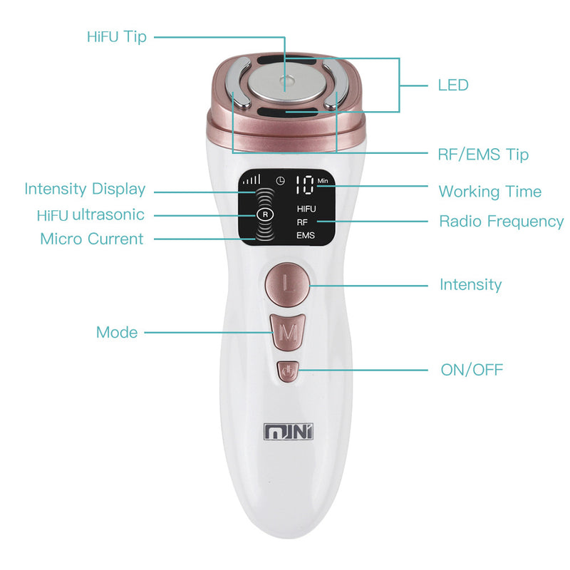 Hifu Máquina para Rosto Portátil Antienvelhecimento Mini Dispositivo Facial Hifu Aquecido Pro HIFU Máquina Facial Feminina Pescoço Queixo Olhos.