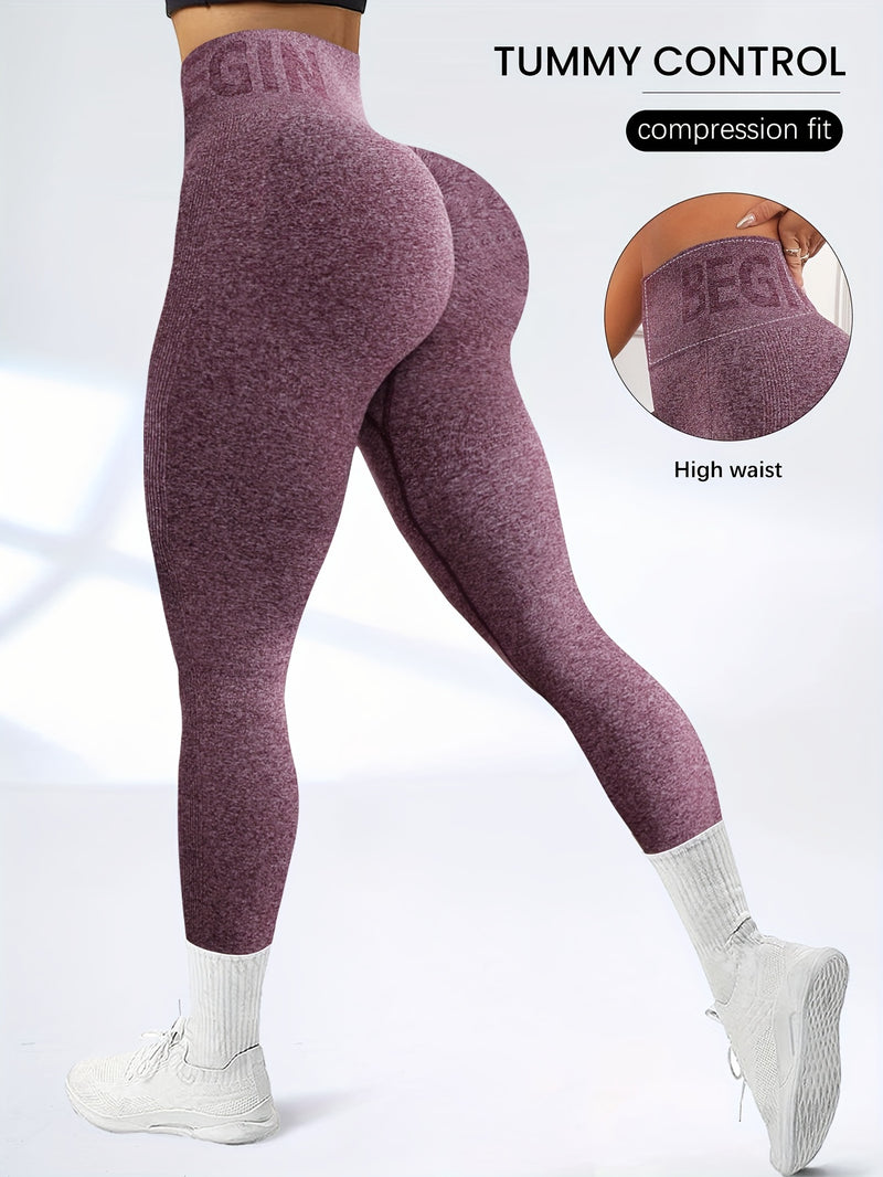 Pacote com 3 calças de ioga sem costura com controle de barriga de cintura alta, tecido elástico respirável, cós largo para academia e uso casual, leggings esportivas estilo atlético