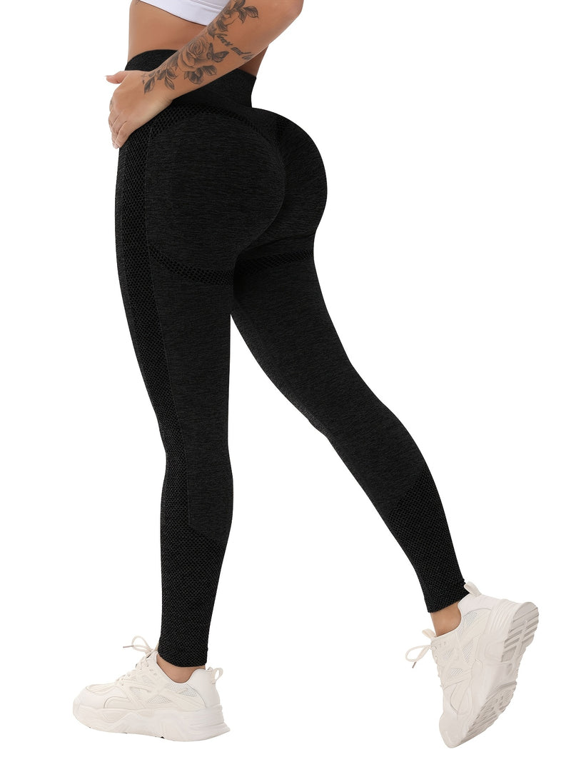 Kit Com 4 Leggings de Treino e Ioga  sem Costura de Cintura alta - Calças de Ginástica Ultraelásticas, que Absorvem a Umidade e Elásticas em 4 Direções com Cós Largo, Estilo Esportivo, Confortáveis e Respiráveis para TreinoS, Exercícios e uso Diário